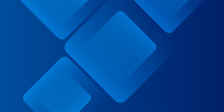 Abstract blue background with glowing geometric lines. Modern blue gradient square shape design. Futuristic technology concept.