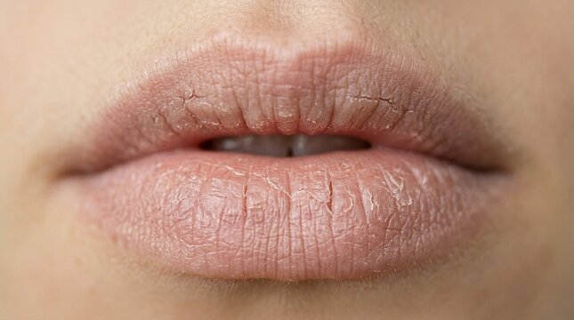 Dry Lips Macro Close Up Dehydration Healthcare Concept