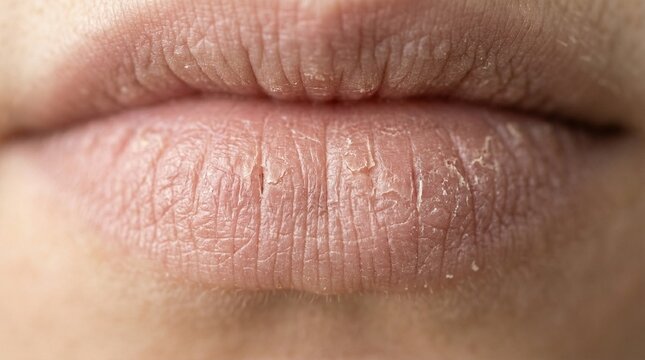 Dry Lips Macro Close Up Dehydration Healthcare Concept