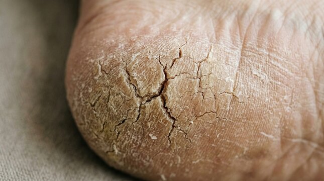 Cracked Heel Skin Texture Macro Dermatology Concept