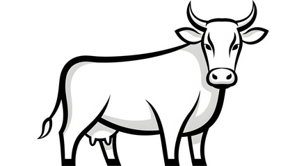 Fototapeta premium Minimalist cow vector icon style