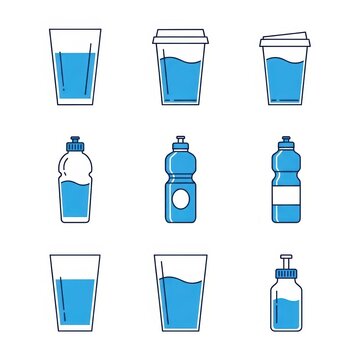 Clean Water Distribution Icons