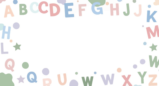 Alphabet Fun Border Pastel Kids Frame