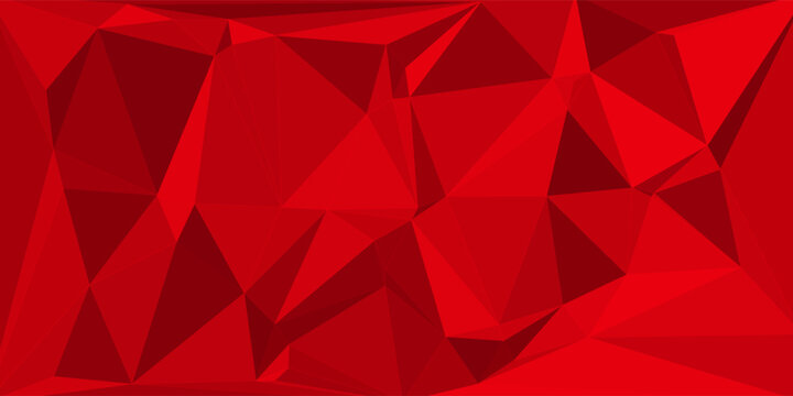 Abstract Dark Red Polygonal Low Poly Background with Geometric Triangular Pattern for Graphic and Digital Art Projects.
