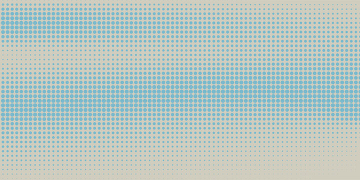 Halftone grunge gradient background. Faded noise grit texture. Blue and grey sand wallpaper. Retro pixel background. Anime or manga style comic overlay. Vector graphic design textured template