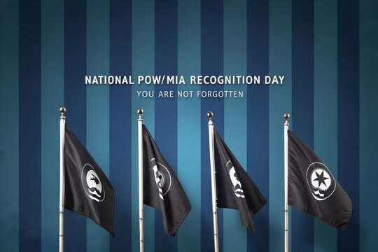 A poignant display of black flags for National POW/MIA Recognition Day