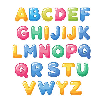Colorful Alphabet Letters in Bubbles 12.