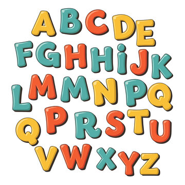 Colorful Alphabet Letters in Rows 2.
