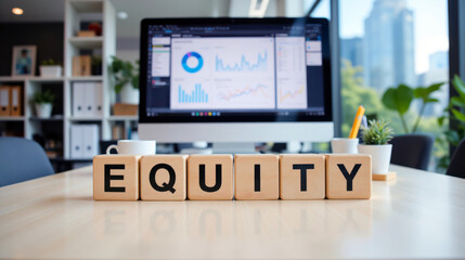 Fototapeta premium Shareholder equity management and private investment portfolio valuation to increase financial asset yield for long term wealth accumulation and strategic capital allocation in the global market