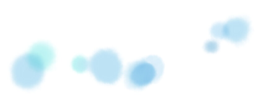 水色や青の滲んだグラデーション水彩テクスチャのふんわり泡のようなあしらい素材