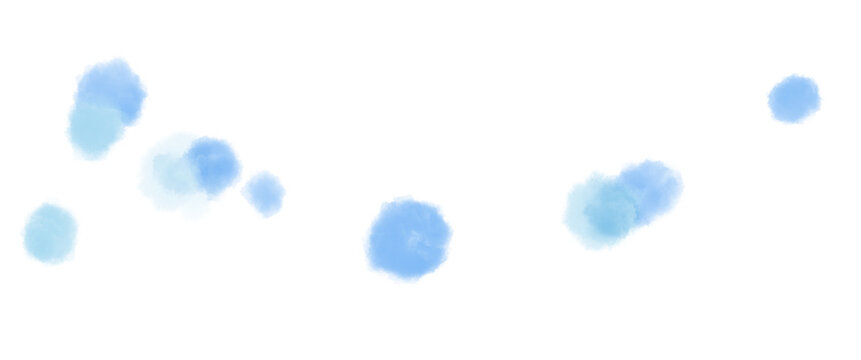 水色や青の滲んだグラデーション水彩テクスチャのふんわり泡のようなあしらい素材