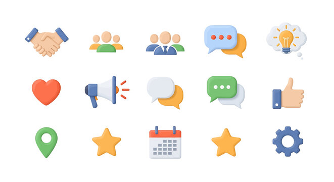 Collection of various social media icons.