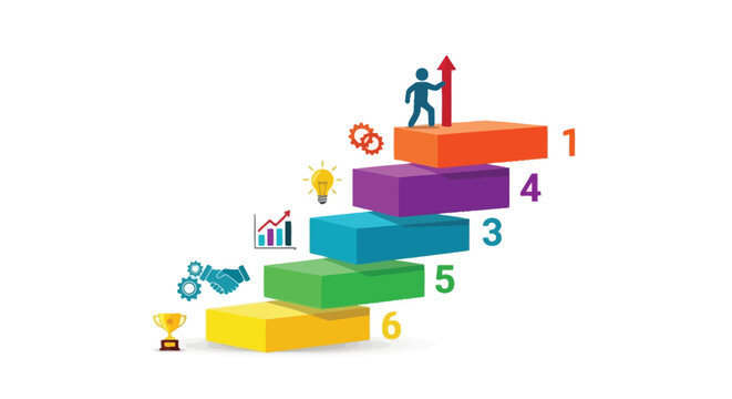 Steps to success a colorful illustration of growth and achievement