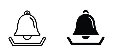 Comparison of a white and black bell icon on stands © JASIM