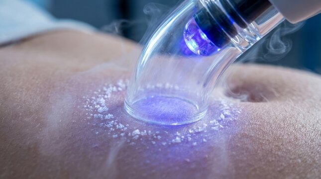 Close-Up of Skin Treatment with Laser Technology Skin Treatment Laser Technology Aesthetic Procedure Beauty Therapy Dermatology Healthcare Cosmetic Treatment. Concept featuring skin treatment, lase...