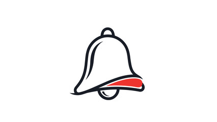 Fototapeta premium Stylized illustration of a traditional metal bell with a red highlight suggesting movement or a ringing notification sound effect.