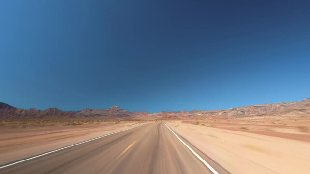 Death Valley Time-lapse Desert Road Scenic POV Drive