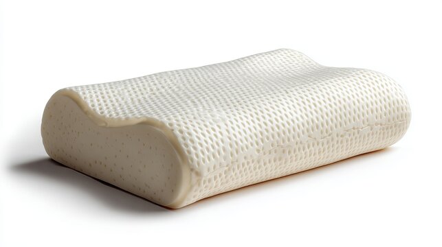 A white memory foam pillow with a textured surface for comfortable sleeping