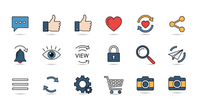 Collection of social media icons 8.