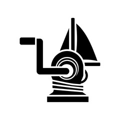 Abstract depiction of a ship s wheel combined with a sailing vessel a striking silhouette © MASUMA