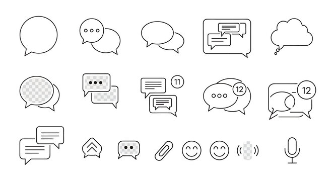 Collection of chat and speech bubbles.