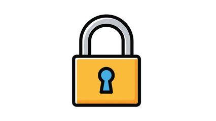 Naklejka premium Simple yellow padlock icon representing security privacy and data protection for digital and physical safety in a clean flat style.