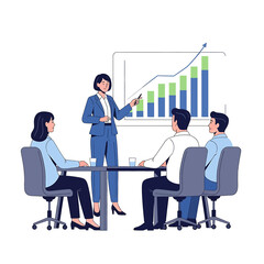 Fototapeta premium Businesswoman presenting to colleagues in meeting.