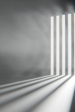 3D luminous wall shadow with linear beam and quiet space