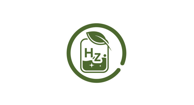 Green Leaf and HZ Symbol Inside a Circle Logo Design.