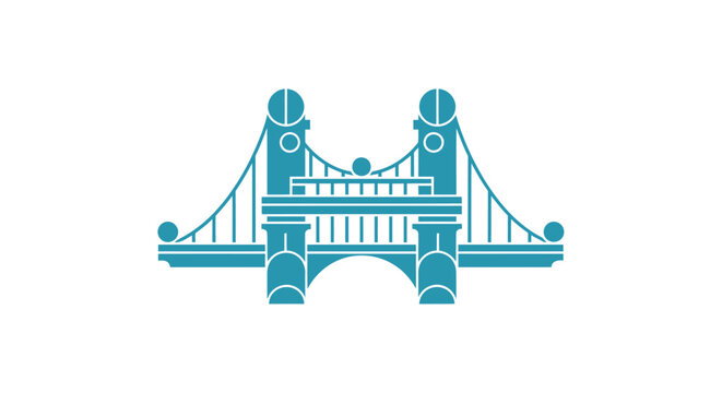 Iconic Blue Bridge Illustration - A Symbol of Connectivity and Design.