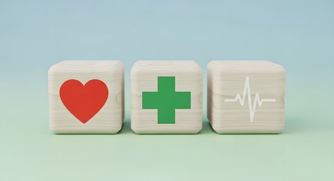 Healthcare and medical icons with heart and cross concept