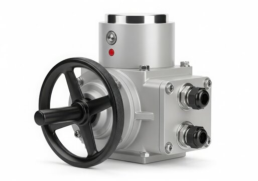 3d render of a complex mechanical assembly with gears and housing isolated on white background