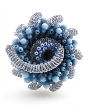 Bacterial nucleoid model laboratory 3d rendering scientific environment close-up view