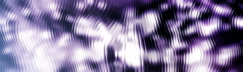 Abstract dark purple metallic wavy lines background loop with bright glowing