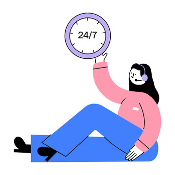 Flat style illustration showing a nonstop service