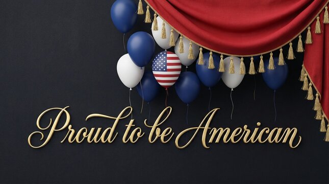 Proud to be American: Patriotic Balloons & Red Curtain
