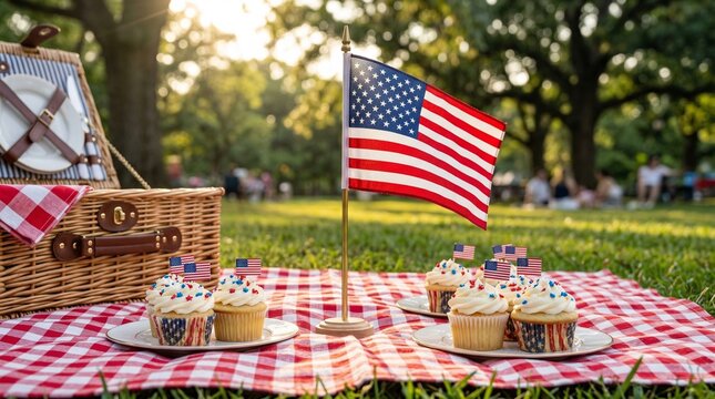 Patriotic Picnic: American Flag, Cupcakes & Summer Celebration