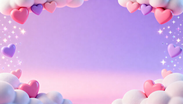 Heart Frame Sky Cartoon Background