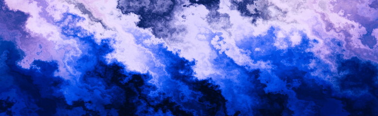 Abstract blue and violet cloud texture background with watercolor ink smoke effect