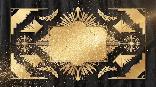 Golden Art Deco Design Elements.