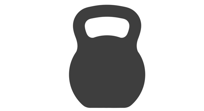 Simple black silhouette of a kettlebell a weight used for strength training