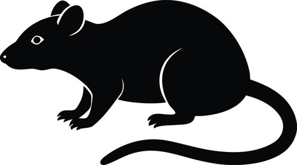 Obraz premium Rat silhouette vector art Illustration