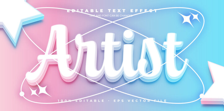 Artist editable text effect in modern trend style