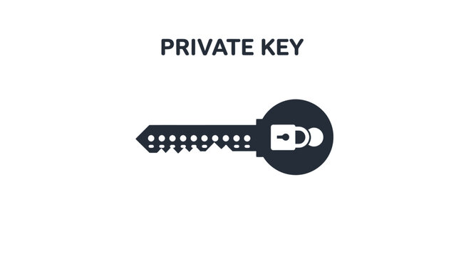 Illustration of a digital private key, representing security and access to cryptocurrency or sensitive data