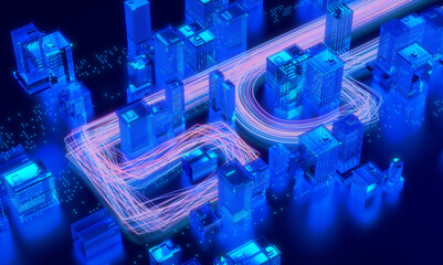 Urban network technology data transmission 6G network © yongheng19962008