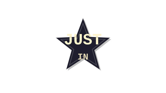 Hot new arrival ribbon label with flame accent. Popular trending product launch badge isolated.