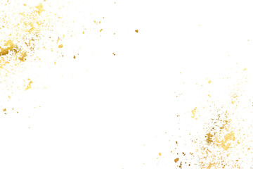Obraz premium Watercolor Luxury Gold Background Shiny Gold Glitter PNG Frame for Wedding Greeting Card and Invitation, Congratulations, Graduation, Celebration. Aesthetic frame Golden splashes of watercolor paint.