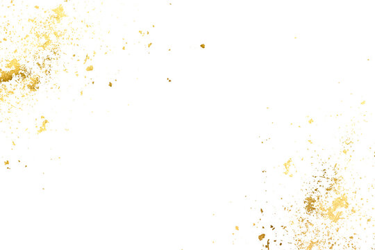 Watercolor Luxury Gold Background Shiny Gold Glitter PNG Frame for Wedding Greeting Card and Invitation, Congratulations, Graduation, Celebration.  Aesthetic frame Golden splashes of watercolor paint.