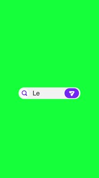 Direct Message Animation &ndash; DM Me and Let&rsquo;s Chat with Send Icon | Vertical 4K Green Screen. Features a social media interface bar with a magnifying glass and a paper plane icon.