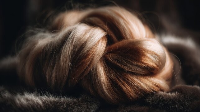 Intricately Braided Golden Blonde Hair with Rich Highlights and Soft Texture